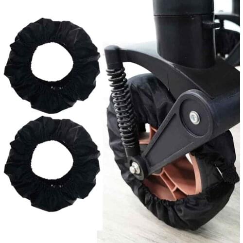 2Pcs Baby Stroller Wheel Cover Dustproof Wheelchair Tire Protector Infant Pushchair Pram Wheel Anti-Dirty Oxford Cloth Case