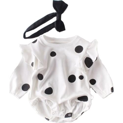 2020 New Autumn 0-2Yrs Newborn Baby Cute Dots Jumpsuit Cotton Baby long sleeve Rompers Infant Baby Jumpsuit