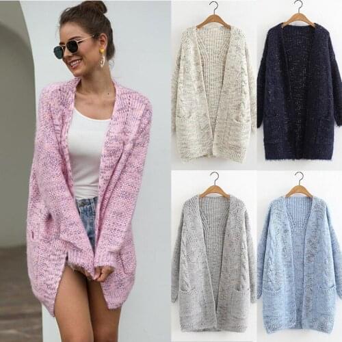 2020 New Style for Autumn and Winter Knitted Cardigan Warm Thick Furry Variegated Sweater Cardigan women sweater cardigan