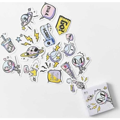 45 Pcs/box Space Fantasy Cute Cartoon Material Stickers Diary Journal Planner Decorative Stationery Album Stickers