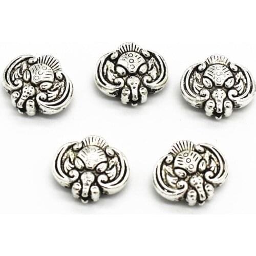 50 PCS 12.2x10.5mm Metal Alloy Loose Beads Antique Silver Plated Elephant Spacer Beads For DIY Jewelry Making