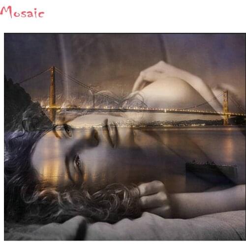 Diamond Embroidery 5D Diamond painting"City abstract sexy woman"Diamond mosaic Fantasy cross stitch needlework home decor