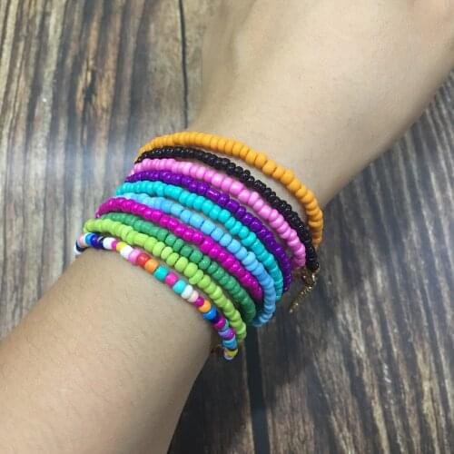 Beads bracelets Women 2019 String colorful Beaded charm bracelet beach Jewelry for women girls