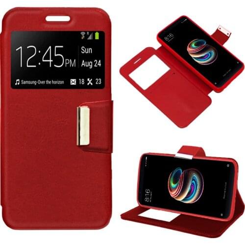Case Flip Cover Xiaomi Redmi 5 Plus Red Color
