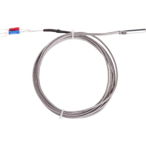 2m K-Type Thermocouple Temperature Sensor 0-600℃ 5*30mm Probe Stainless Steel