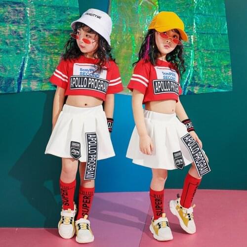 Kids Jazz Ballroom Dance Clothes for Girls Sweatshirt Tops Jogger Short Skirt Hip Hop Show Dancing Costumes Street Dance-wear