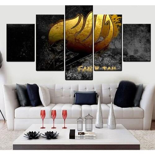 Canvas HD Prints Anime Erza Scarlet Picture Home Decor Bedroom 5 Piece Fairy Tail Painting Wall Art Poster Decorative Framework