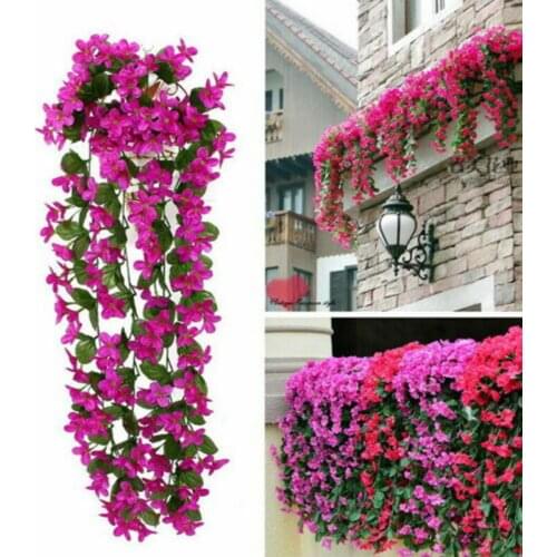 Artificial Violet Flower Simulation Ivy Leaf Garland Vine Fake Foliage Flower Wall Hanging Basket Flower Wedding Party Home Deco