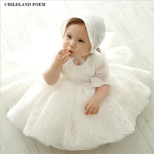 Girls Dresses For Party And Wedding Princess 1st Birthday Party Baptism Dress Lace Tulle Girls Ball Gown Kids Dresses For Girls