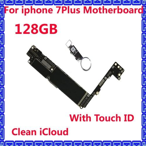 100% Working IOS system motherboard with / NO touch ID for iphone 7Plus 32GB 128GB Original mainboard+chips for iphone 7 Plus