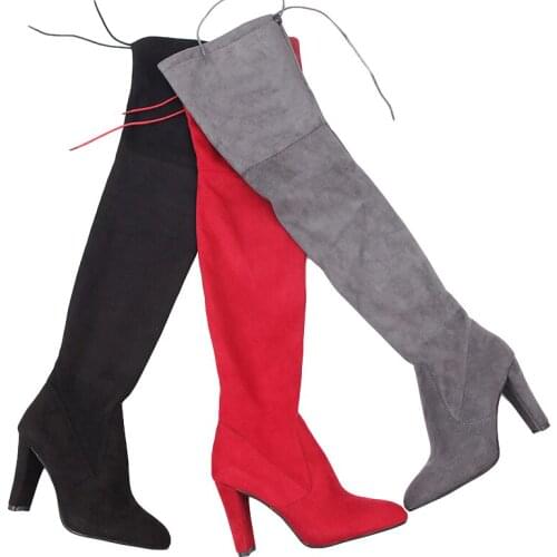 Fashion Over The Knee Boots for Women 2020 Winter New Super High Heels Woman Long Boots Warm Boot Large Size 35-43 Womens Shoes