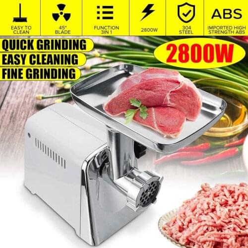2800W 220V 3 IN 1 Electric Meat Grinders Heavy Duty Household Meat Mincer Stainless Steel Home Sausage Stuffer Meat Mincer