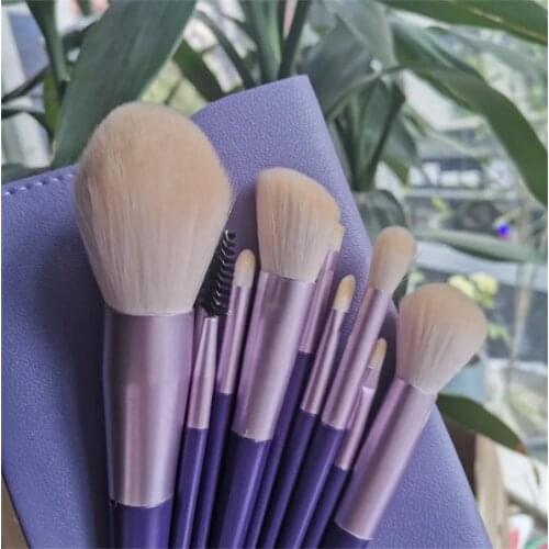 10pcs/set Purple Makeup Brushes Set Blue Foundation Powder Cosmetics Blush Eyeshadow Women Beauty Glitter Make Up Brush Tools