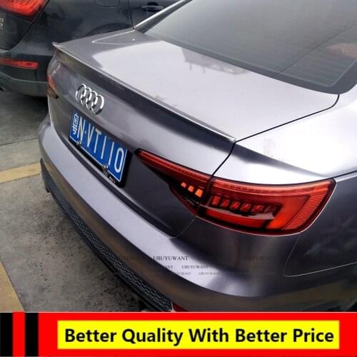 For Audi A4 B9 2017 2018 2019 ABS Unpainted primer color Exterior Rear Spoiler Tail Trunk Boot Wing Decoration Car Styling