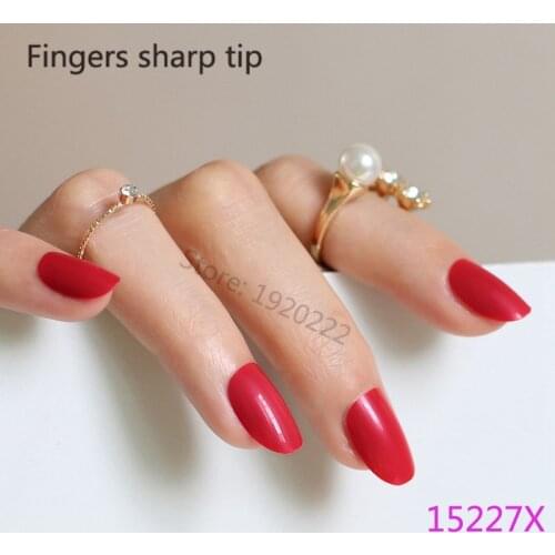 New 24pcs Adorable fashion candy oval decorative fake nails long round section Sun Hung P15227X