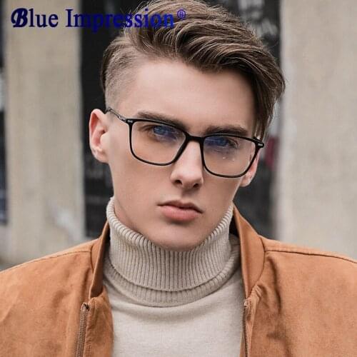 Blue Light Glasses TR90 Frame literary fashion computer glasses for Men Women Titanium full frame Metal flat mirror BL626912