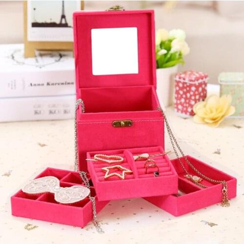 Necklace Earrings Bangle Storage Box Showcase Jewellery Stand Holder Casket Velvet Jewelry Ring Display Organizer Case