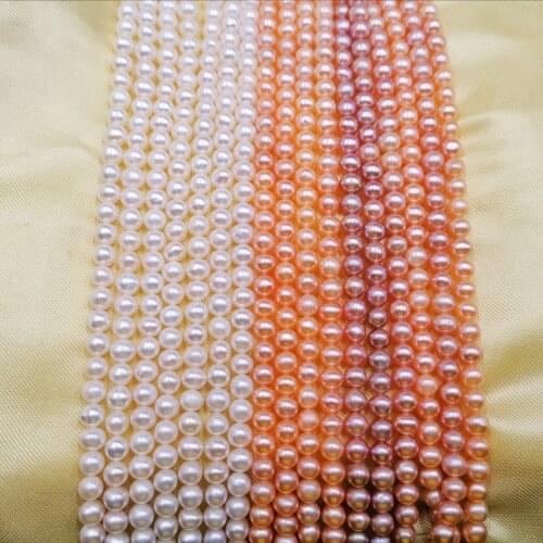 Freshwater Pearl Necklaces Round Shape with Size 5-6mm Perfect Luster for Jewelry DIY