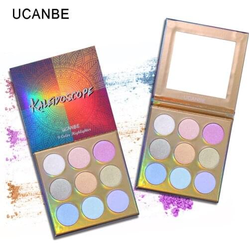 Potato Plate Palette 9 Colors Rainbow Glitter Powder Blush Brightening Cream Makeup Palette Shimmer Color Rainbow Cosmetics