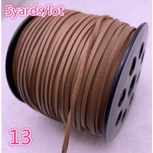 New 5yards/lot 3mm Flat Faux Suede Braided Cord Korean Velvet Leather Handmade Beading Bracelet Jewelry Making String Rope #13