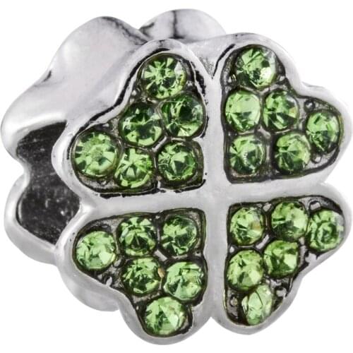Gift Crystal 1PC/5PCS Clover Shaped Jewelry Hot Sale For Womens DIY Bracelets Trendy Charms Wholesale Bead Charm Beads