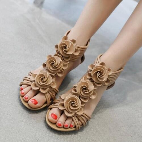 Dropshipping Shoes Sandals Fashion Women Sandals Summer Shoes Flower Wedges Girl Roman Sandals Summer 2019