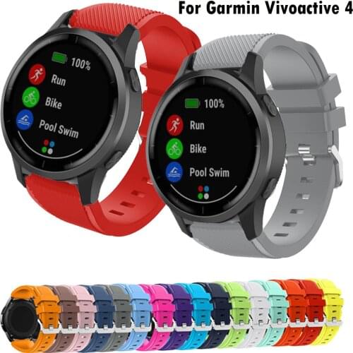 22mm Silicone Strap For Garmin Venu 2/vivoactive 4 Smart Watch Band Sports Bracelets For Garmin Vivoactive 4 Correa Wristband
