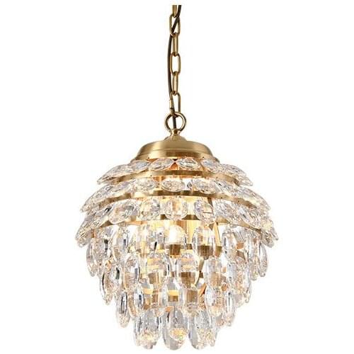 Modern Crystal Restaurant Chandeliers Creative Copper Light Luxury Lamps Bedroom Bedside Entrance Entrance Hanging Lamp PA0582