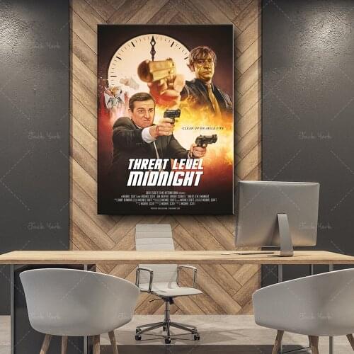 Threat Level Midnight Poster The Office Favorite Tv Show Canvas Painting Michael Prison Mike Wall Picture Art Decoration