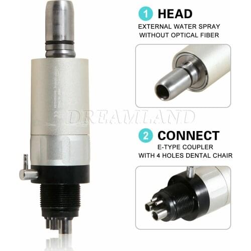 NSK Style Dental Slow Low Speed Air Motor External Water Spray Stainless Steel Handpiece 4Holes 1:1 Direct drive YX4