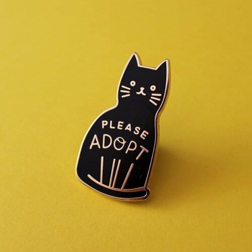 Cute cat hard enamel pin badge