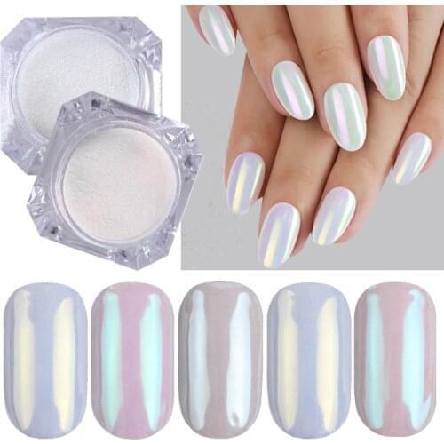 1 Box Pearl Nail Glitter Powder Mirror Shimmer Effect Chrome Pigment UV Gel Polish Shimmer Dip Dust DIY Nails Decoration