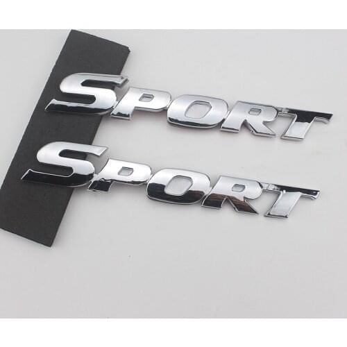 1 Pcs 3D Metal Chrome Car Stickers SPORT Emblem Badge Door Decal Auto Accessories For Toyota Highlander HONDA KIA Car Styling