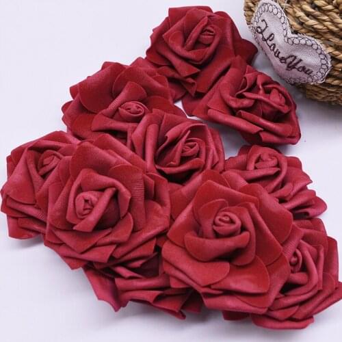 10pcs 8cm Big Artificial Flower Heads Foam Rose For Wedding Birthday Party Home Garden Decor Fake Flowers DIY Wreath Supplies