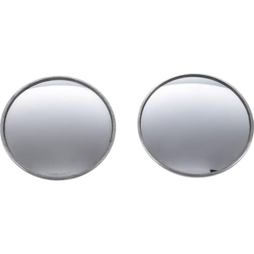 2 Pcs Round Stick-On Convex Blind Spot Mirror Set
