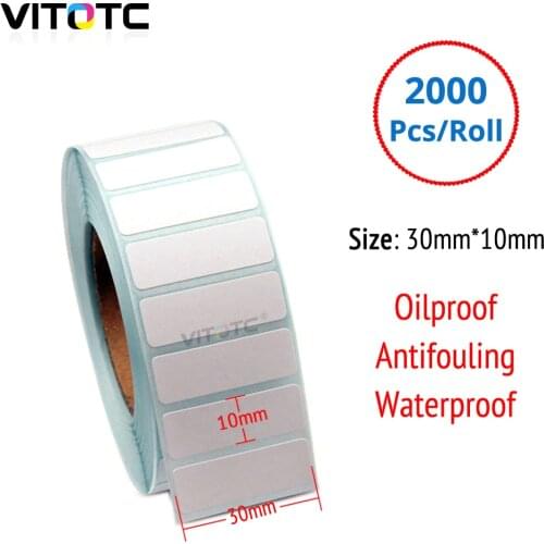 2000Pcs/Roll 30mmx10mm Barcode Printer Thermal Adhesive Label Printer Paper Supermarket Price Blank Sticker Label Waterproof