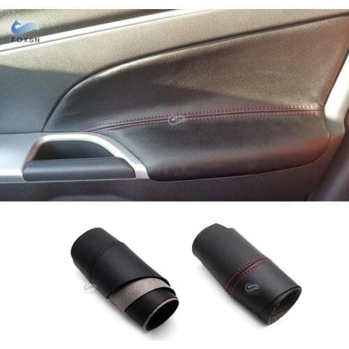 For Mitsubishi ASX 2013 2014 2015 2016 4PCS Interior Microfiber Leather Door Panel Armrest Cover Protection Trim