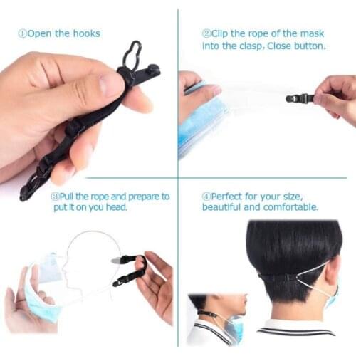 5 pcs Durable Mask Strap Extender Ear Protection Wear Black Extenders for Masks 5 orders
