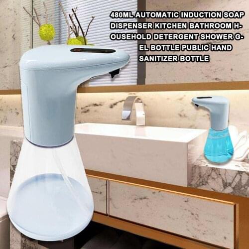 Soap Dispenser 480ml Automatic Induction Home Hotel Kitchen Bathroom Foaming Soap Dispenser for Kitchen Bathroom(Without Liquid)