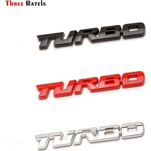 Three Ratels MT-062 #9.5x1 cm 3D Car Styling Sticker Metal TURBO Emblem Body Rear Tailgate Badge