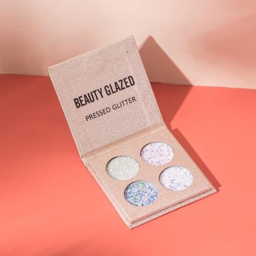 BEAUTY GLAZED 2021 New 4 Colors Glitter Eye Shadow palette Shimmer Pigment Eyeshadow Makeup Waterproof Decoration Diamond Flash