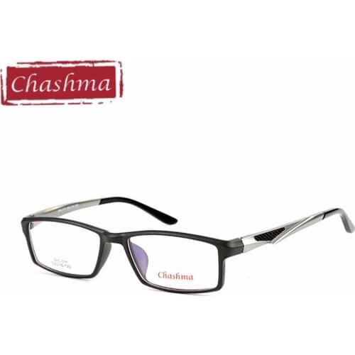 Chashma Brand TR90 Frame Aluminum Magnesium Temple Spring Hinge Fashion Full Frame Eyeglasses Sport Style Glasses Frames for Men