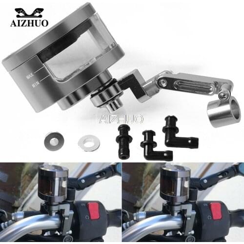 CNC Motorcycle Brake Fluid Oil Reservoir Cup Tank+Support Bracket For YAMAHA MT10 FZ09 FZ8 TDM900 V-MAX MT03 25 YBR125 XP500 530
