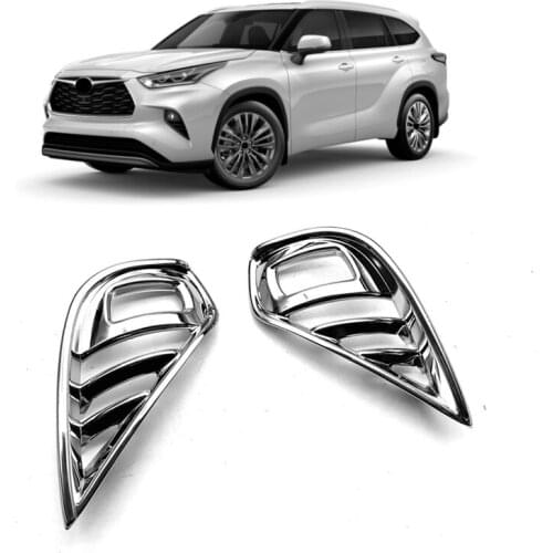 For Toyota Highlander 2020 2021 ABS Chrome Front Fog Light Lamp Cover Trim Foglight Bezel Decoration Frame