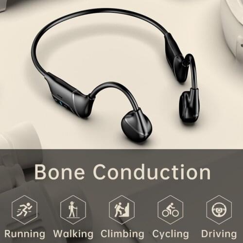 DOSII Bone Conduction Headsets Wireless Bluetooth 5.0 Earphones Sports Diving Headphone with Mic for Redmi Sony Smartphoone