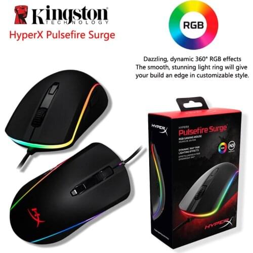 Kingston HyperX Pulsefire Surge RGB Lighting Gaming Mouse top-tier FPS performance Pixart 3389 sensor with native up to 16000