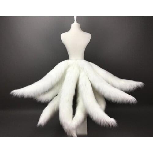 LOL Ahri Cosplay Costume Tails Fox Nine Tailed Upgraded Transform-model Plush Tail 85CM Carnival Cosplay Costumes