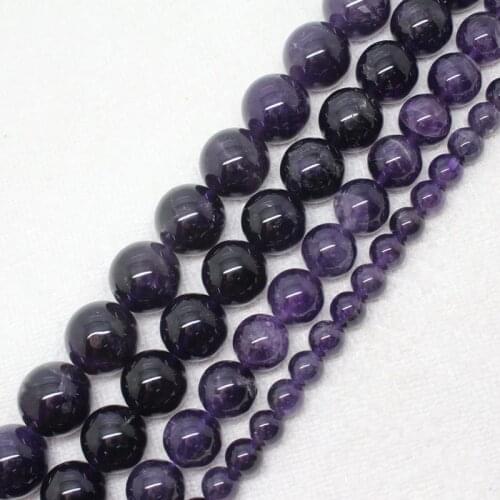 Mini.order is $7! 6-16mm Natural Amethysts Round DIY Jewelry Making Beads 15"