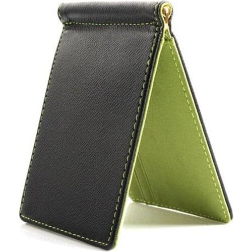 Faux Leather Slim Mens Credit Card Wallet Money Clip Contract Color Simple Design Brand New Men Bifold Wallets Green