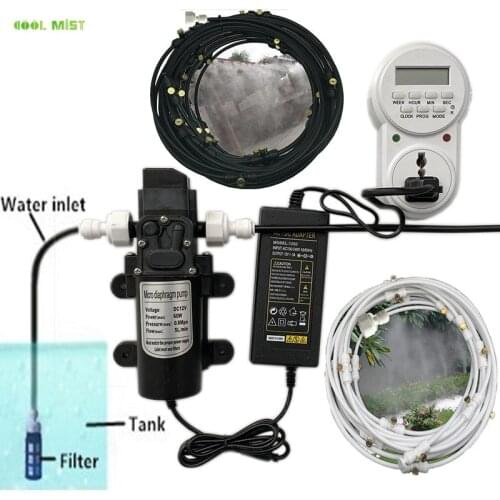 12V electric diaphragm pump 8M-18M spray dust removal system fog nozzles low pressure atomization humidify cooling watering S350
